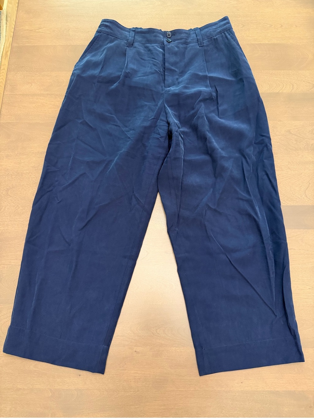 Wonderly Navy Blue Wide Leg Pants Petite Medium PM